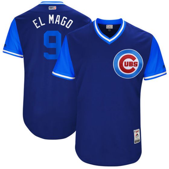 Men Chicago Cubs #9 El mago Blue New Rush Limited MLB Jerseys
